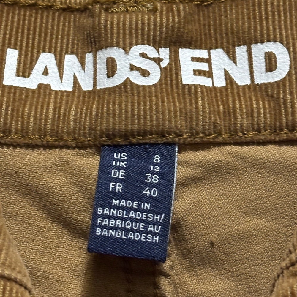 Lands' End high waisted corduroy Tan jeans
